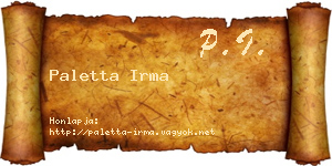 Paletta Irma névjegykártya