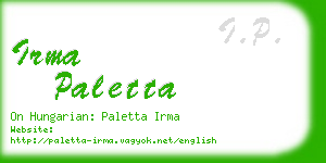 irma paletta business card